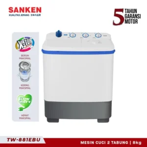 Sanken TW-881EBU Mesin Cuci Twin Tub 2 Tabung